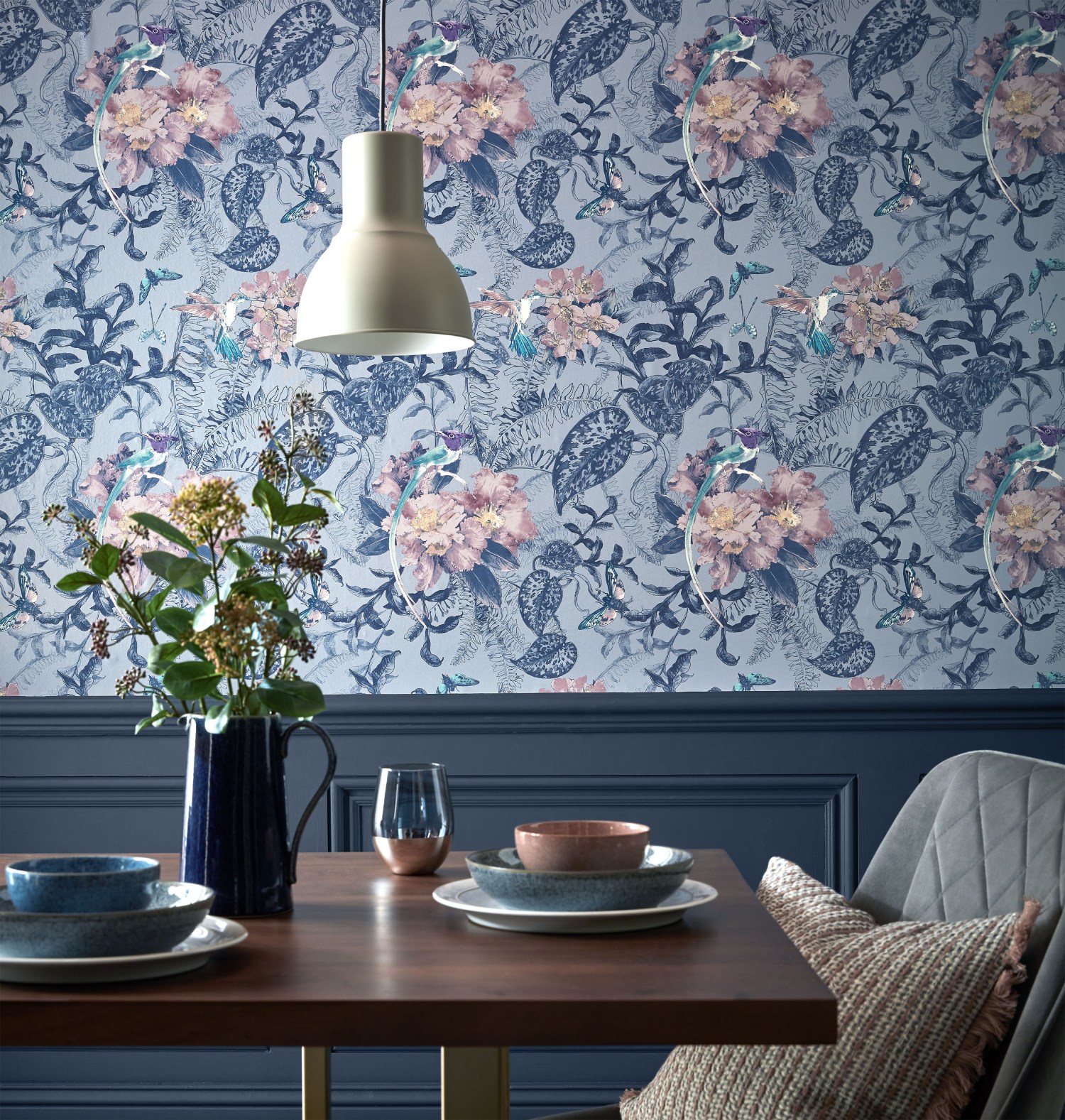 Обои 1838 Wallcoverings Willow Hedgerow Blue Dusk 2008-144-03